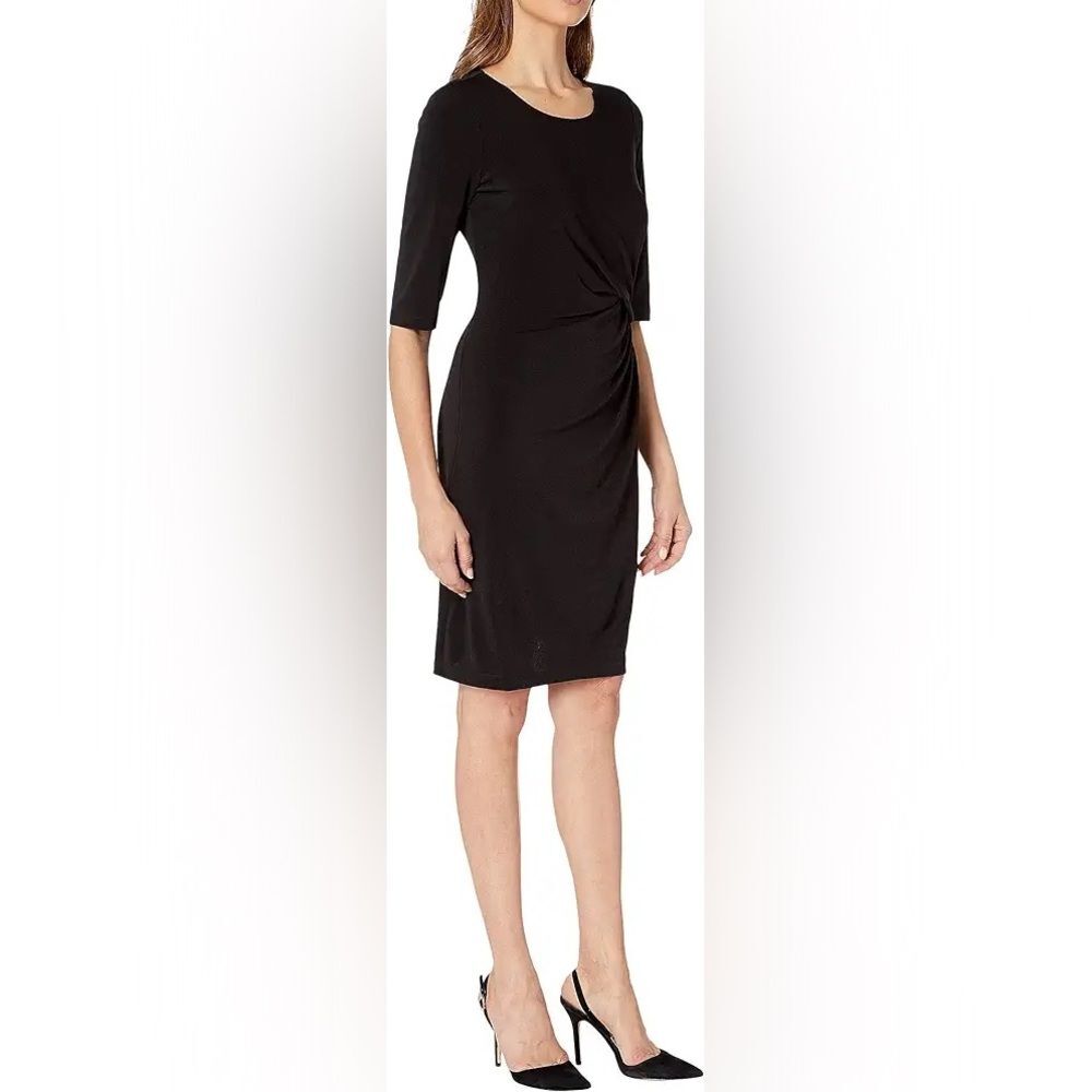 NIC & ZOE Fundamental Drape Dress Black Onyx Large